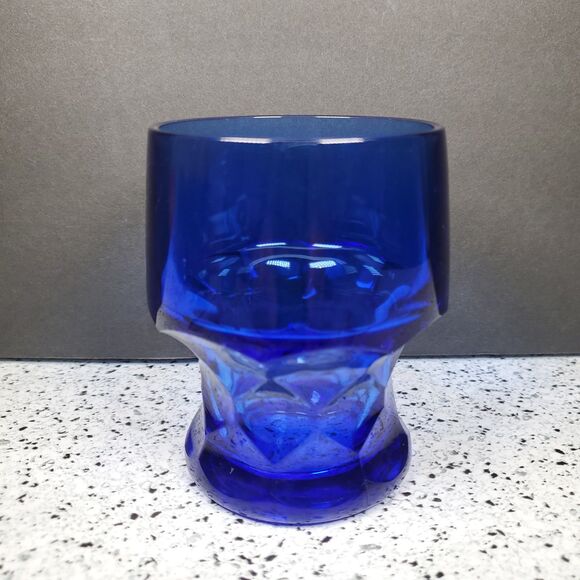 Vintage Cobalt Blue Honeycomb Glasses Set of 4 – Georgian Pattern Viking/Mosse - Picture 6 of 6